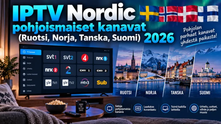 IPTV Nordic – pohjoismaiset kanavat (Ruotsi, Norja, Tanska, Suomi) 2026