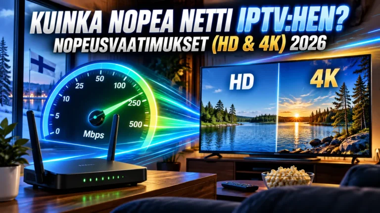 Kuinka nopea netti IPTV:hen? Nopeusvaatimukset (HD & 4K)
